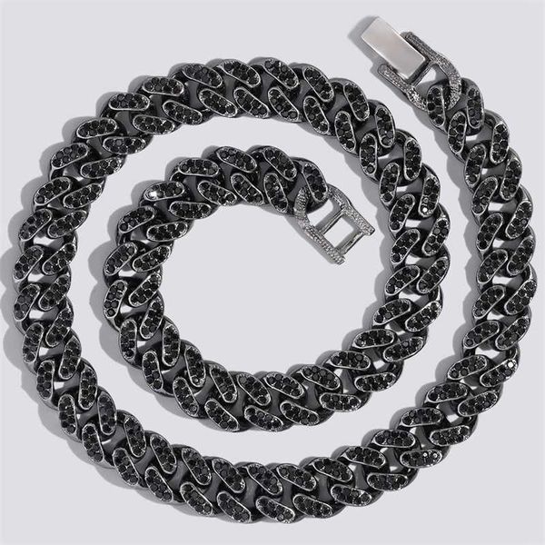 strands hip hop men women black miami cuban chain necklace iced out rhinestones male dj rapper necklaces gothic punk jewelry 230613
strands hip hop men women black miami cuban chain necklace iced out rhinestones male dj rapper necklaces gothic punk jewelry 230613