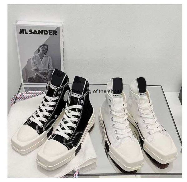 rick ownes high version ro co branded square head high canvas shoes with low heels casual tie up board shoes for women spring new model, Black
rick ownes high version ro co branded square head high canvas shoes with low heels casual tie up board shoes for women spring new model, Black