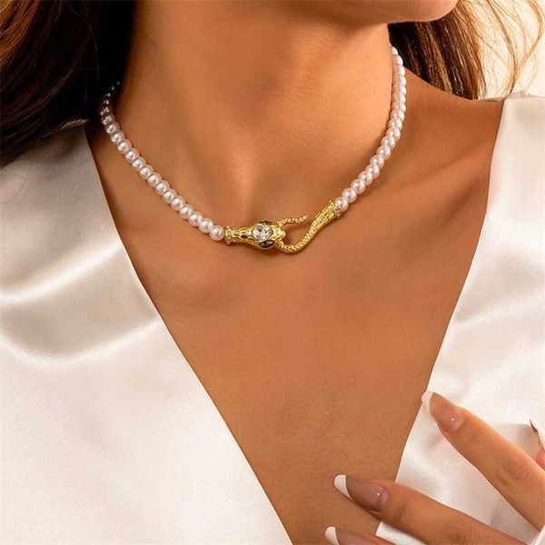 beaded necklaces retro 2023 new simple personality snake clavicle necklace women's imitation pearl girls fashion wedding jewelry 230613, Silver
beaded necklaces retro 2023 new simple personality snake clavicle necklace women's imitation pearl girls fashion wedding jewelry 230613, Silver