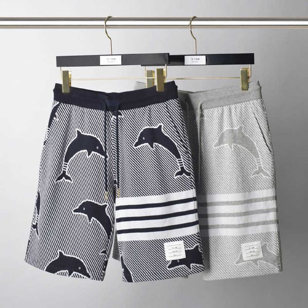 jacquard pattern summer new tb shorts fashion trend, Black 
jacquard pattern summer new tb shorts fashion trend, Black