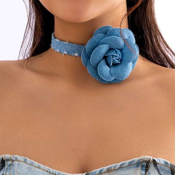 pendant necklaces blue denim strip with large flower choker necklace for women trendy 2023 fashion jewelry on neck accessories ladies girls, Silver
pendant necklaces blue denim strip with large flower choker necklace for women trendy 2023 fashion jewelry on neck accessories ladies girls, Silver