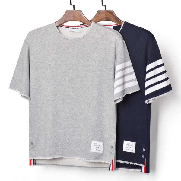 tb spring and autumn new trend short-sleeved men's t-shirt cotton fringed binding teenagers, White;black
tb spring and autumn new trend short-sleeved men's t-shirt cotton fringed binding teenagers, White;black