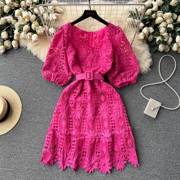 casual dresses french slim v-neck short bubble sleeve lace a-line dress women new summer party clothes vestidos femininos frete 2023, Black;gray
casual dresses french slim v-neck short bubble sleeve lace a-line dress women new summer party clothes vestidos femininos frete 2023, Black;gray