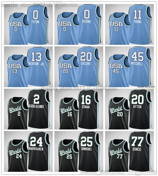 2019 rising star basketball jerseys 0 tatum 0 kuzma 11 young 13 jackson jr. 20 collins 45 mitchell 2 gilgeous-alexander doncic 16 osman 20 a, Black;red
2019 rising star basketball jerseys 0 tatum 0 kuzma 11 young 13 jackson jr. 20 collins 45 mitchell 2 gilgeous-alexander doncic 16 osman 20 a, Black;red