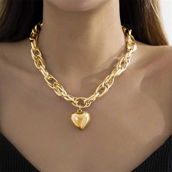 pendant necklaces ingemark punk big heart necklace women fashion statement chunky heavy chain grunge jewelry steampunk men 230613, Silver
pendant necklaces ingemark punk big heart necklace women fashion statement chunky heavy chain grunge jewelry steampunk men 230613, Silver