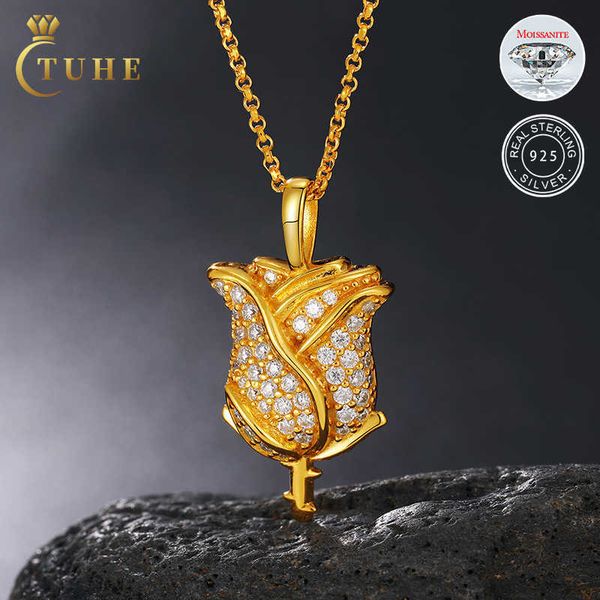 women jewelry hip hop 925 sterling silver vvs moissanite rose pendant necklace with cable chain
women jewelry hip hop 925 sterling silver vvs moissanite rose pendant necklace with cable chain