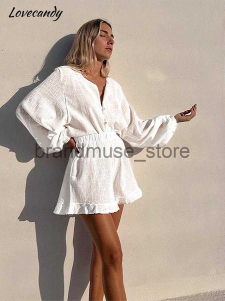 women's two piece pants o-neck lantern long sleeve ruffle shorts cotton 2 piece set women's fashion loose solid outfit summer eleg, White
women's two piece pants o-neck lantern long sleeve ruffle shorts cotton 2 piece set women's fashion loose solid outfit summer eleg, White