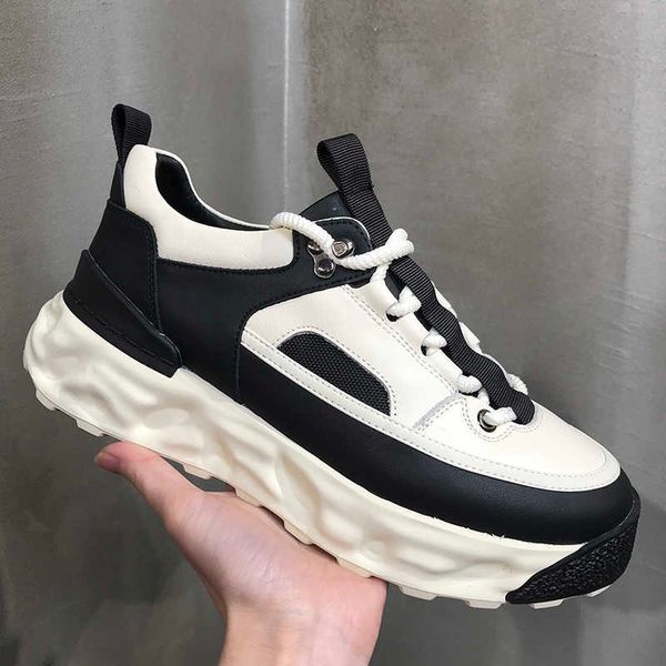 

men sneakers thick-sole daddy shoes heightening casual sports shoes spring/summer breathable fashion black/white shoes for men