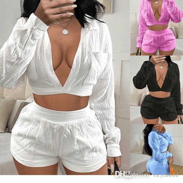 new women tracksuits spring summer fashion solid color long sleeve pocket pullover white shorts suit two piece set, Gray
new women tracksuits spring summer fashion solid color long sleeve pocket pullover white shorts suit two piece set, Gray