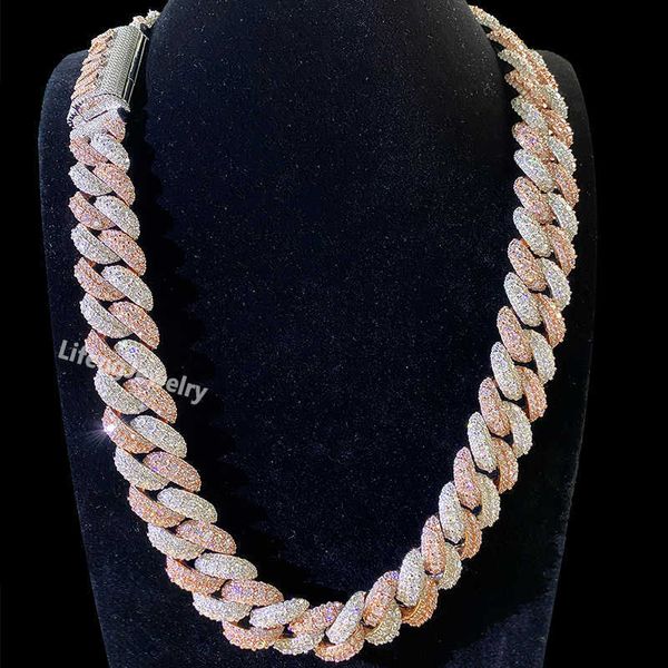 hip-hop moissanite jewelry necklace two tone white rose gold plated 22mm vvs diamond cuban link chain, Silver
hip-hop moissanite jewelry necklace two tone white rose gold plated 22mm vvs diamond cuban link chain, Silver