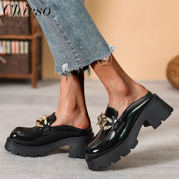 summer leather mules women 2023 new fashion metal chain ladies slingback platform shoes 34-43 large-sized slippers sandals, Black
summer leather mules women 2023 new fashion metal chain ladies slingback platform shoes 34-43 large-sized slippers sandals, Black