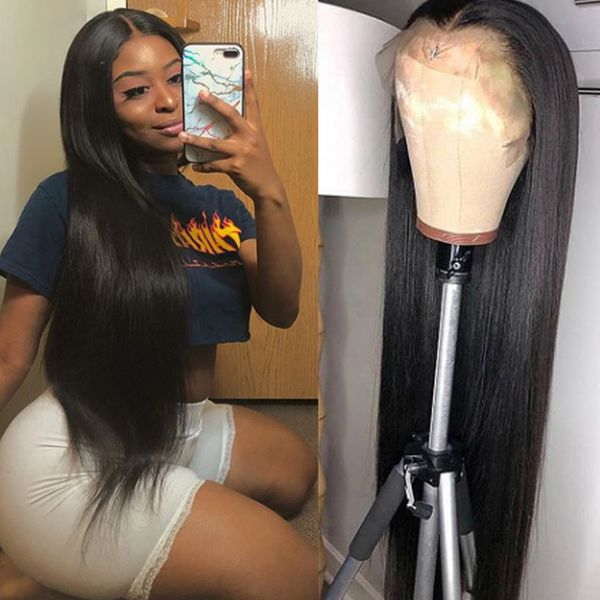 long straight 13x4 human hair wigs for women 30 32inch lace front wig 180density 4x4 lace closure remy wig, Black;brown
long straight 13x4 human hair wigs for women 30 32inch lace front wig 180density 4x4 lace closure remy wig, Black;brown