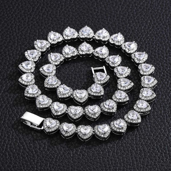 new heart shape cz baguette diamond link tennis chain necklace lady rapper zirconia bling hip hop man jewelries, Silver
new heart shape cz baguette diamond link tennis chain necklace lady rapper zirconia bling hip hop man jewelries, Silver