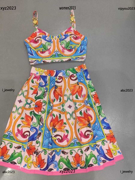 designer woman tracksuits two piece dress printed camisole and colorful floral long skirt #multiple product, White
designer woman tracksuits two piece dress printed camisole and colorful floral long skirt #multiple product, White