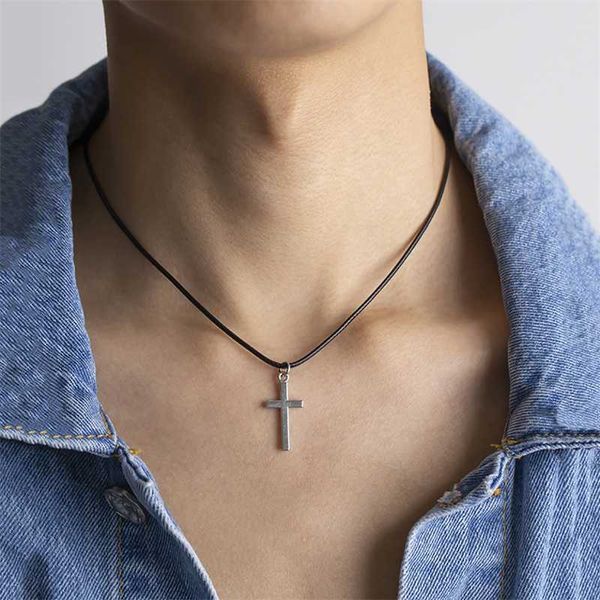 pendant necklaces black rope chain with cross pendants necklace men trendy simple choker 2023 fashion jewelry accessories on neck collar 230, Silver
pendant necklaces black rope chain with cross pendants necklace men trendy simple choker 2023 fashion jewelry accessories on neck collar 230, Silver
