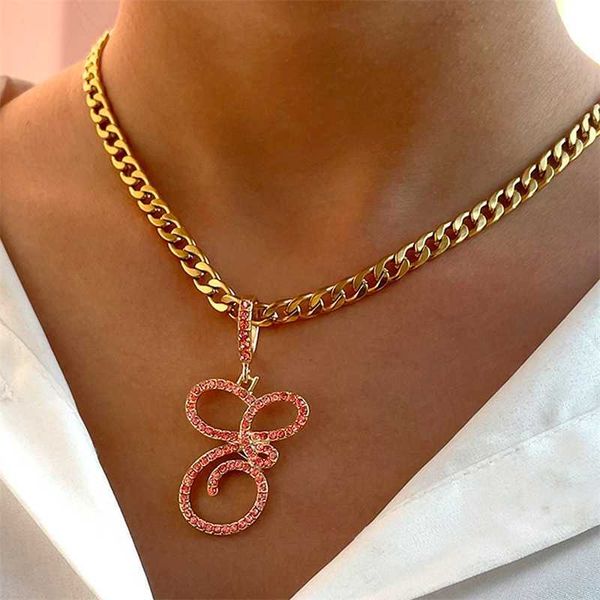 pendant necklaces fashion pink crystal 26 cursive initial letter necklace for women men stainless steel metal chain punk jewelry 230613, Silver
pendant necklaces fashion pink crystal 26 cursive initial letter necklace for women men stainless steel metal chain punk jewelry 230613, Silver