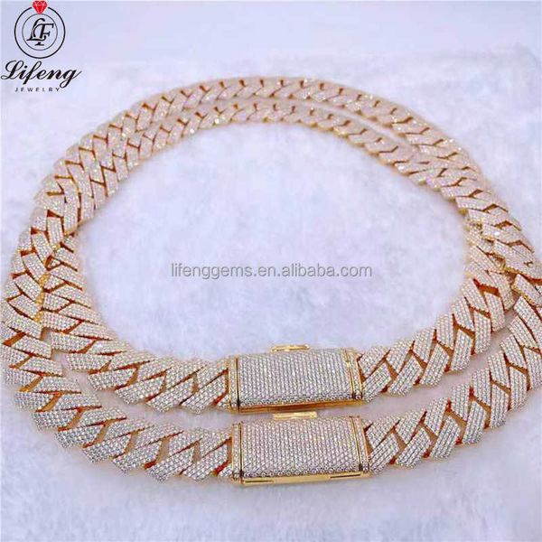 lifeng selling 18mm width two rows 925 silver gold plated vvs moissanite hip hop jewelry fulliced out diamond cuban chain
lifeng selling 18mm width two rows 925 silver gold plated vvs moissanite hip hop jewelry fulliced out diamond cuban chain