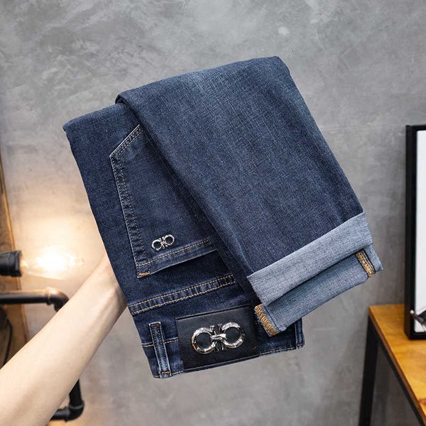 spring/summer eagle family jeans men's clothing european elastic slim fit small straight sleeve seasonal denim pants, Blue
spring/summer eagle family jeans men's clothing european elastic slim fit small straight sleeve seasonal denim pants, Blue