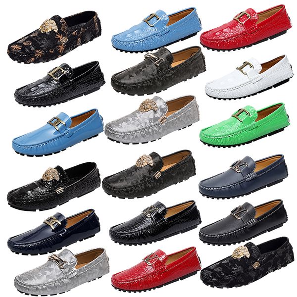 luxury brands loafers men shoes pu leather solid color round toe classic metal decoration crocodile print leather shoes non-slip flat drivin, Black
luxury brands loafers men shoes pu leather solid color round toe classic metal decoration crocodile print leather shoes non-slip flat drivin, Black