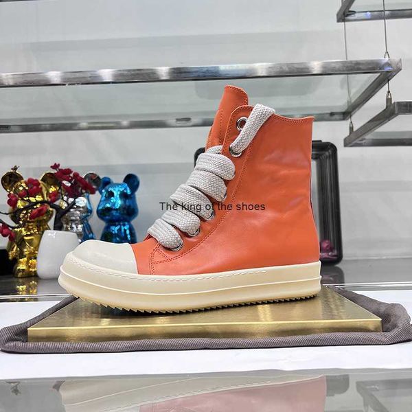 high casual shoes women bright pink jumbo lace up leather thick sole orange designer sneakers round owens ro luxury men flats motorcycle ank, Black
high casual shoes women bright pink jumbo lace up leather thick sole orange designer sneakers round owens ro luxury men flats motorcycle ank, Black