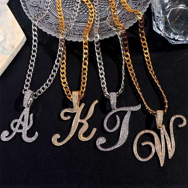 pendant necklaces hip hop stainless steel metal chain cursive letter necklace for women bling crystal initial jewelry 230613, Silver
pendant necklaces hip hop stainless steel metal chain cursive letter necklace for women bling crystal initial jewelry 230613, Silver
