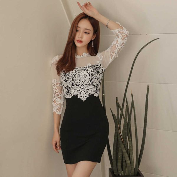 night club dress 2023 spring temperament fashion new product lace slim women's pencil skirt dresses for women black clothes, White;black
night club dress 2023 spring temperament fashion new product lace slim women's pencil skirt dresses for women black clothes, White;black