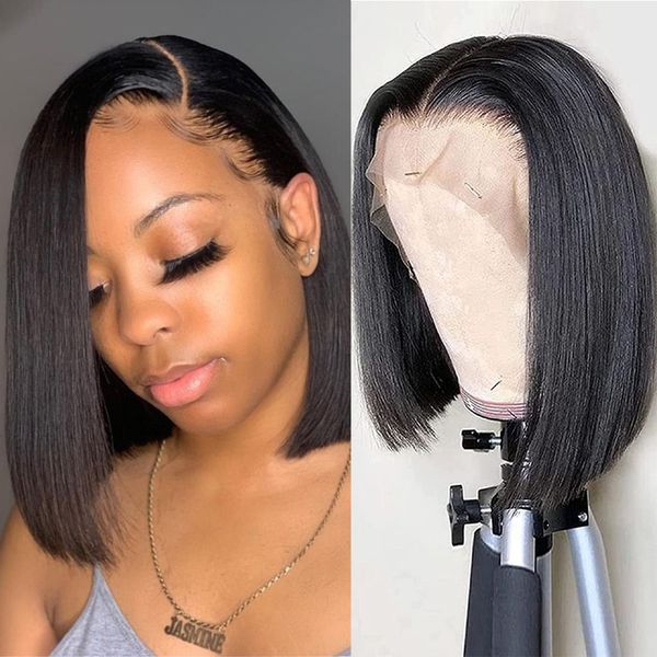 13x4 transparent lace frontal wig bob straight hair pre plucked bleached remy lace closure wigs 100% human hair, Black;brown
13x4 transparent lace frontal wig bob straight hair pre plucked bleached remy lace closure wigs 100% human hair, Black;brown