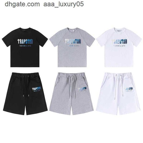designer fashion clothing tees tshirt trapstar white blue towel embroidery summer loose relaxed short sleeve tshirt shorts setcasual cotton, White;black 
designer fashion clothing tees tshirt trapstar white blue towel embroidery summer loose relaxed short sleeve tshirt shorts setcasual cotton, White;black