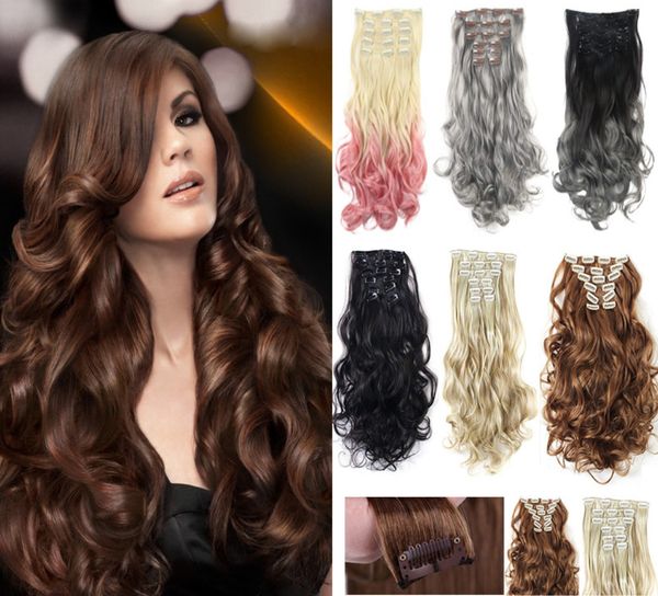 24 inch 7 piece set women's long curly hair high temperature matte silk hair extension piece variety of styles available natural look, Black;brown
24 inch 7 piece set women's long curly hair high temperature matte silk hair extension piece variety of styles available natural look, Black;brown
