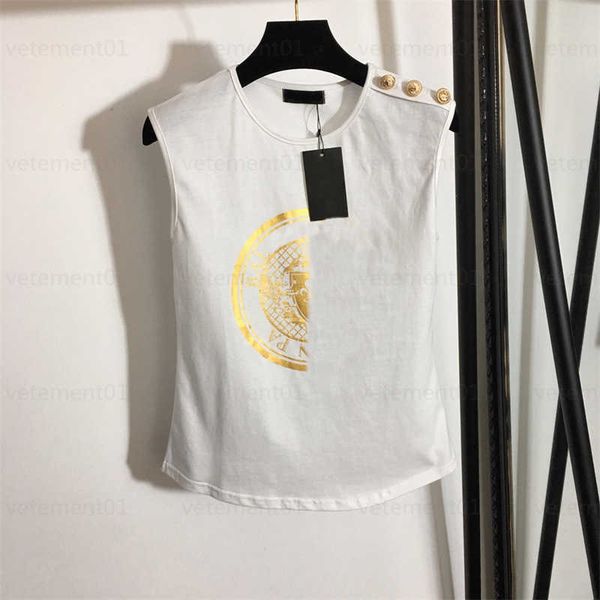 casual designers tank womens stamping customized metal shoulder buttons sleeveless tshirt small tank designer clothes women 0607, White
casual designers tank womens stamping customized metal shoulder buttons sleeveless tshirt small tank designer clothes women 0607, White