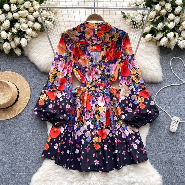 casual dresses 2023 new elegant flower chiffon dress women's stand collar long lantern sleeve floral print lace up loose mini a-line ve, Black;gray
casual dresses 2023 new elegant flower chiffon dress women's stand collar long lantern sleeve floral print lace up loose mini a-line ve, Black;gray