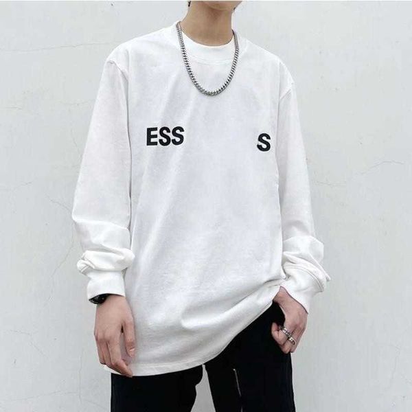 round neck sweatshirt designer sweater high street cotton long sleeved t shirt men women loose chest letter bottoming shirt, White;black
round neck sweatshirt designer sweater high street cotton long sleeved t shirt men women loose chest letter bottoming shirt, White;black