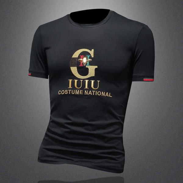 2023 summer thin silky cotton embroidery trend slim fit breathable round neck new men's t-shirt, White;black
2023 summer thin silky cotton embroidery trend slim fit breathable round neck new men's t-shirt, White;black