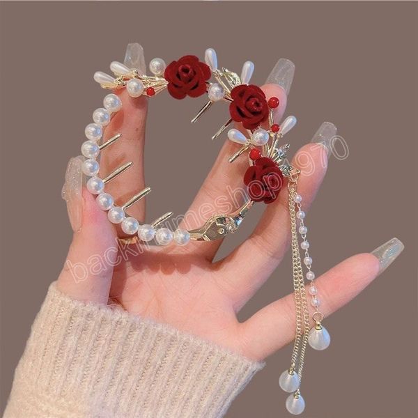 alloy elegant female retro hair clip hair accessories fashion pearl red rose tassel ponytail buckle hairpin, Slivery;white
alloy elegant female retro hair clip hair accessories fashion pearl red rose tassel ponytail buckle hairpin, Slivery;white
