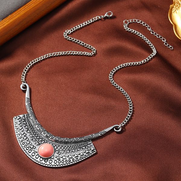fashion new jewelry alloy necklace amazon popular colorful ethnic turquoise neckchain, Silver
fashion new jewelry alloy necklace amazon popular colorful ethnic turquoise neckchain, Silver
