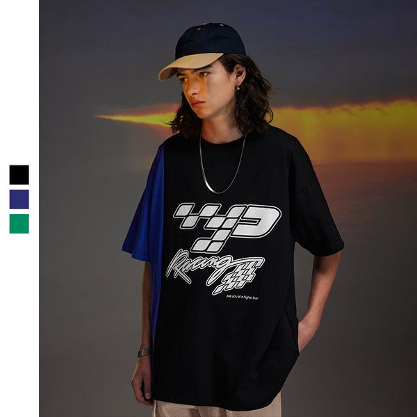 men's summer new t shirt american street retro t-shirt racing print loose casual round neck t-shirts, White;black
men's summer new t shirt american street retro t-shirt racing print loose casual round neck t-shirts, White;black
