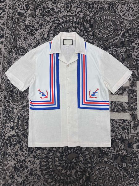 2023 summer designer shirt fashion stripe stitching design lightweight breathable linen material european size brand mens casual white short, White;black
2023 summer designer shirt fashion stripe stitching design lightweight breathable linen material european size brand mens casual white short, White;black