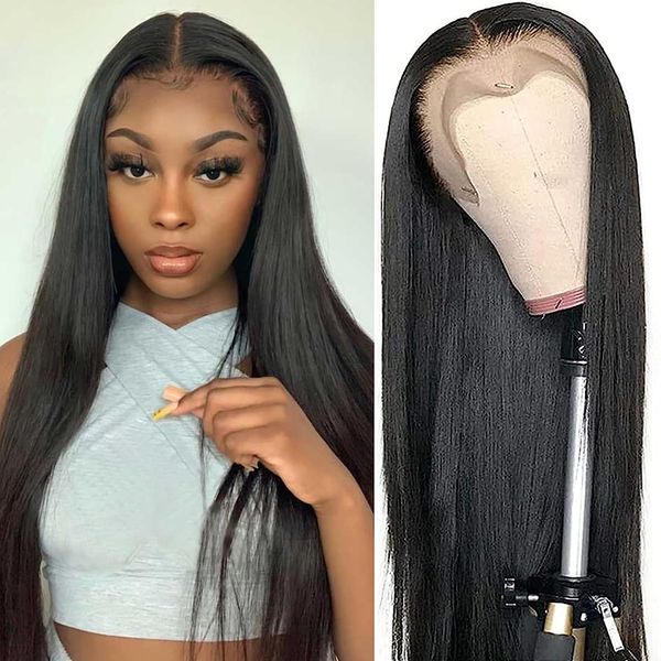 lace frontal wigs for women with baby hair 180 density transparent brazilian straight human hair wig pre plucked hair 24 inch, Black;brown
lace frontal wigs for women with baby hair 180 density transparent brazilian straight human hair wig pre plucked hair 24 inch, Black;brown