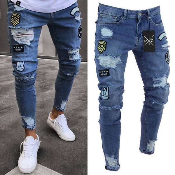 fashion mens skinny jeans slim fit stretch denim distress frayed biker scratchted hollow out long jeans boy zone, Blue
fashion mens skinny jeans slim fit stretch denim distress frayed biker scratchted hollow out long jeans boy zone, Blue