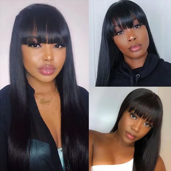 26 inch peruvian straight bangs wig 180% remy straight human hair bangs wig women full machine made human wigs dyeable, Black;brown
26 inch peruvian straight bangs wig 180% remy straight human hair bangs wig women full machine made human wigs dyeable, Black;brown