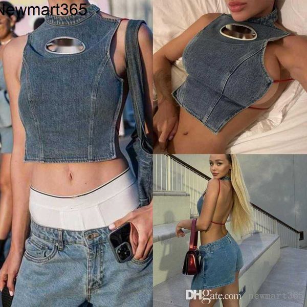 2023 summer new vest designer women's tanks fashion spicy girl open back hollow out underlay denim camis top, White
2023 summer new vest designer women's tanks fashion spicy girl open back hollow out underlay denim camis top, White