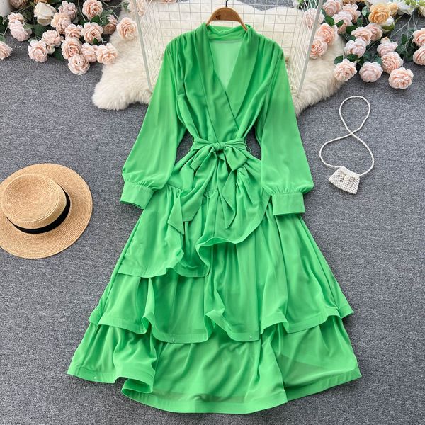 autumn women a line yellow casual dresses hollow out midi dress elegant v-neck puff short sleeve high waist party robe female vestido 2023, Black;gray
autumn women a line yellow casual dresses hollow out midi dress elegant v-neck puff short sleeve high waist party robe female vestido 2023, Black;gray