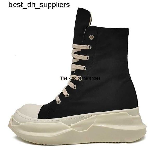 ro new high rick canvas muffin double layer crystal thick sole lace up high board shoes owens short boots for men and women, Black
ro new high rick canvas muffin double layer crystal thick sole lace up high board shoes owens short boots for men and women, Black