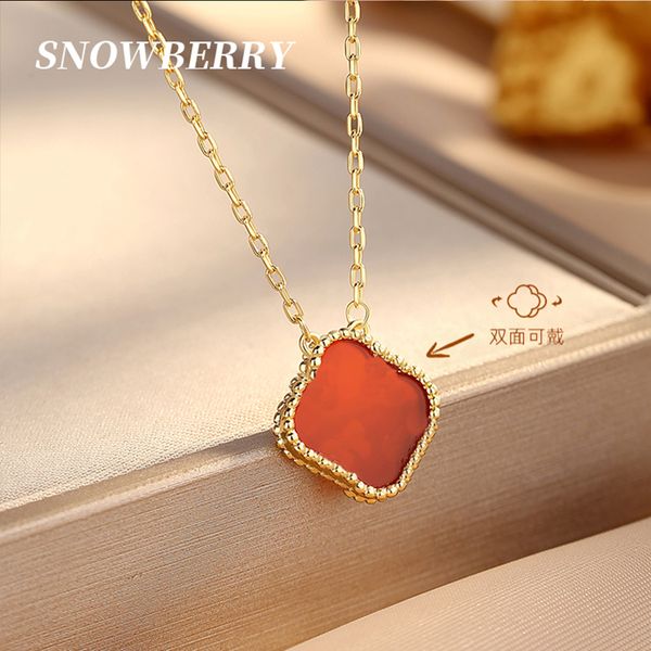 designer clover red agate necklace 18k rose gold pendant necklace van luxury brand necklace jewelry does not fade, Silver
designer clover red agate necklace 18k rose gold pendant necklace van luxury brand necklace jewelry does not fade, Silver