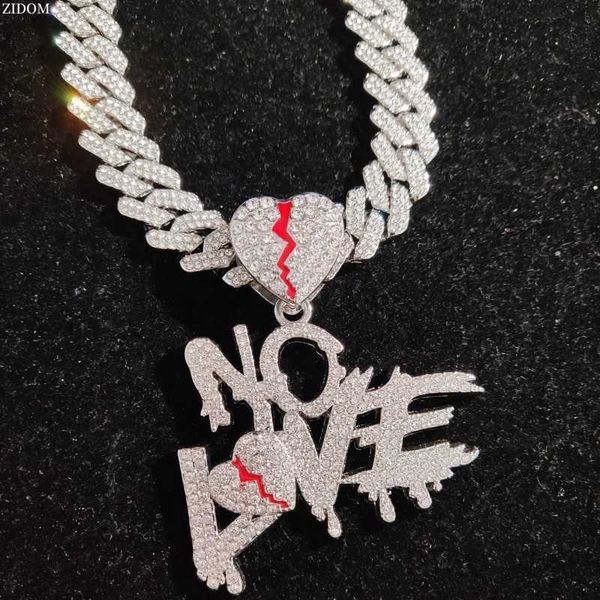 pendant necklaces men women hip hop no love heart necklace with 15mm cuban chain hiphop iced out bling fashion jewelry 230613, Silver
pendant necklaces men women hip hop no love heart necklace with 15mm cuban chain hiphop iced out bling fashion jewelry 230613, Silver