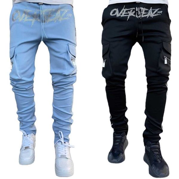 2023 spring men's and autumn overalls tide stick drill straight tube multi pocket sports casual pants leggings for men, Black
2023 spring men's and autumn overalls tide stick drill straight tube multi pocket sports casual pants leggings for men, Black