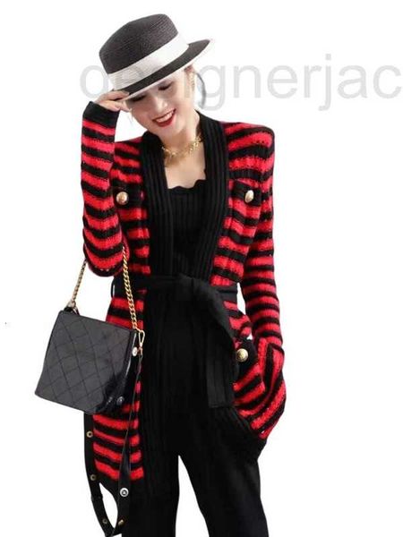 women's jackets designer brand jacket new autumn winter fashion long stripe knitting cardigan high-grade casual spring coat birthday gi, Black;brown
women's jackets designer brand jacket new autumn winter fashion long stripe knitting cardigan high-grade casual spring coat birthday gi, Black;brown