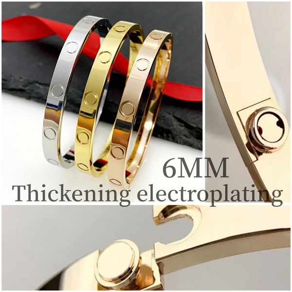 fashion designer jewelry bracelets with box designer bracelet thickened coating wide version screw bracelet gold cuff bracelet 6mm luxury ba, Black
fashion designer jewelry bracelets with box designer bracelet thickened coating wide version screw bracelet gold cuff bracelet 6mm luxury ba, Black