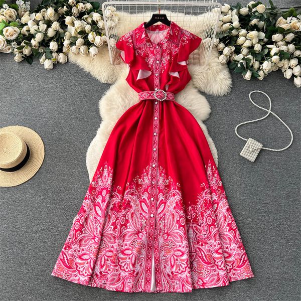 casual dresses 2023 summer women long vintage print dress with belt elegant vestidos ruffles sleeveless lapel single-breasted ladies dresses, Black;gray
casual dresses 2023 summer women long vintage print dress with belt elegant vestidos ruffles sleeveless lapel single-breasted ladies dresses, Black;gray