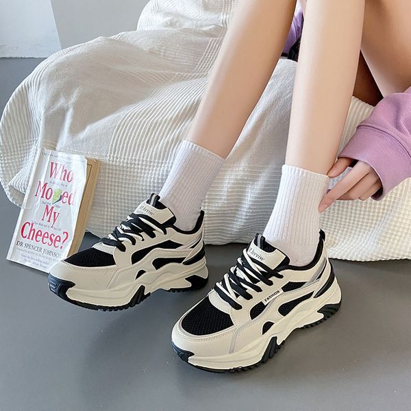 2023 new spring breathable all-match student casual sports running shoes for women thick sole orgasm booster shoes, Black
2023 new spring breathable all-match student casual sports running shoes for women thick sole orgasm booster shoes, Black